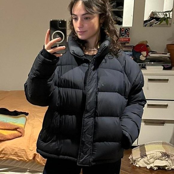 Uniqlo puffer jacket navy blue very warm - Picture 2 of 3